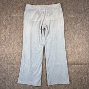Juicy Couture Velour Track Suit Pants Women's Small Blue Bedazzled Y2K